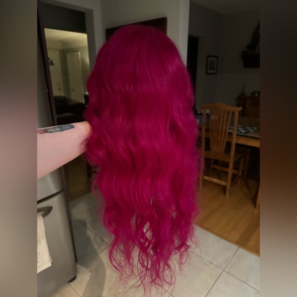 LN — 22” Human Hair 13x4 HD Hot Pink PRE CUT Lace Front Wig - Picture 10 of 11